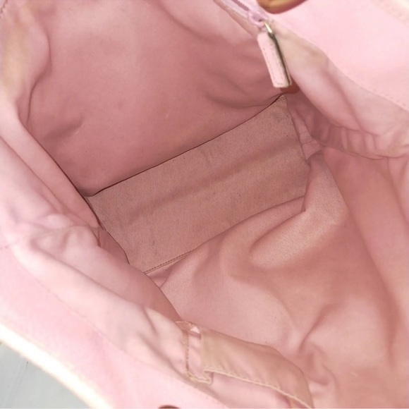 Gucci Tote Bag  Brown Canvas Pink Leather Trim - Picture 4 of 8